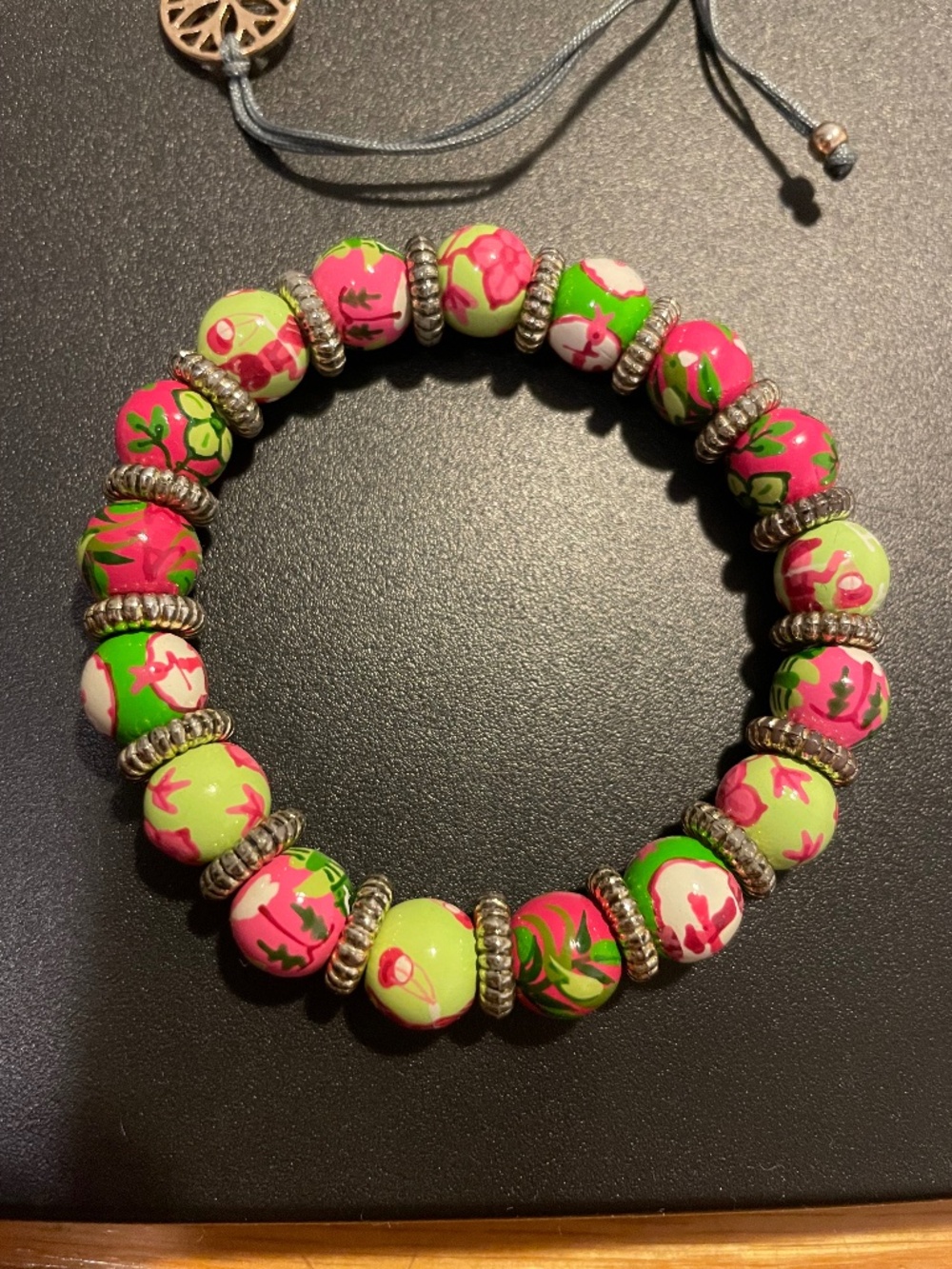 Hand-painted beaded bracelet